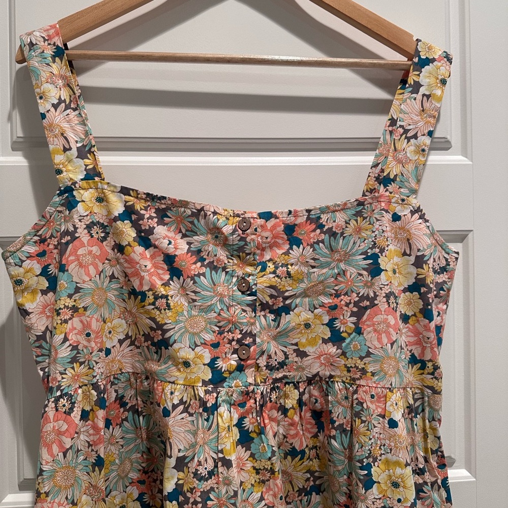 NWT SM Wardrobe‎ Sleeveless Cotton Colorful Floral Dress Size Medium - Picture 6 of 9